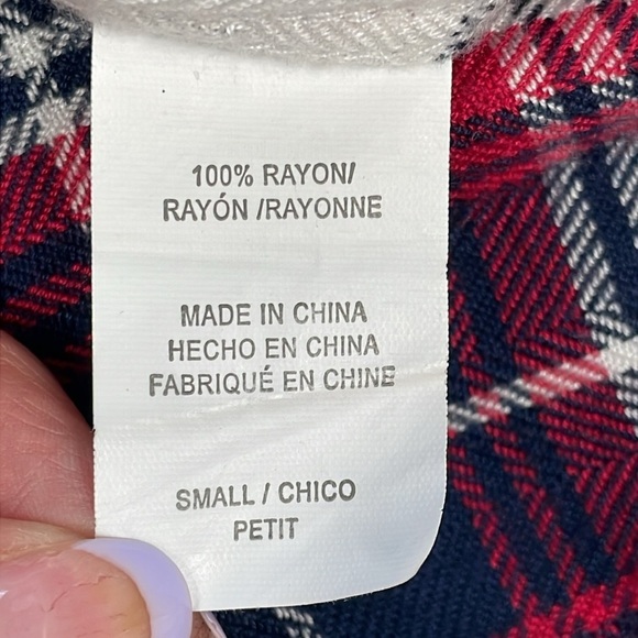 Rails Hunter Plaid Button Front Long Sleeve Shirt Flannel Red Navy Blue Sz S - Picture 11 of 11